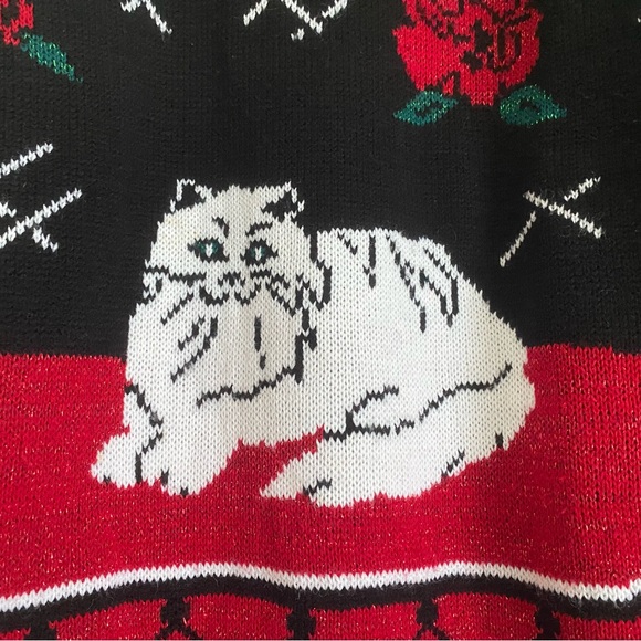 Vintage Spunky cat knit sweater, black - Picture 3 of 6